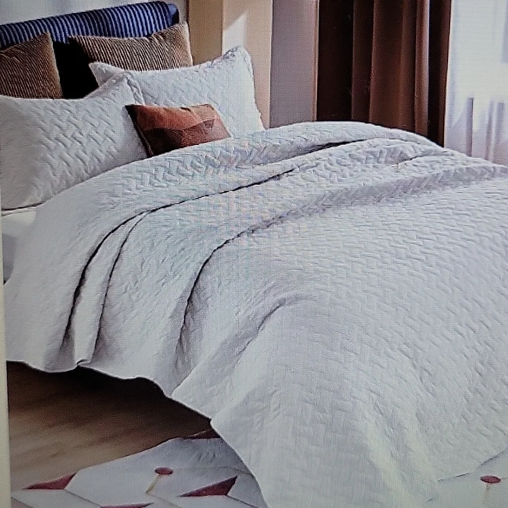 BEDSURE Beige Microfiber Lightweight Quilt Sham Set Twin/Twin XL All Season New…